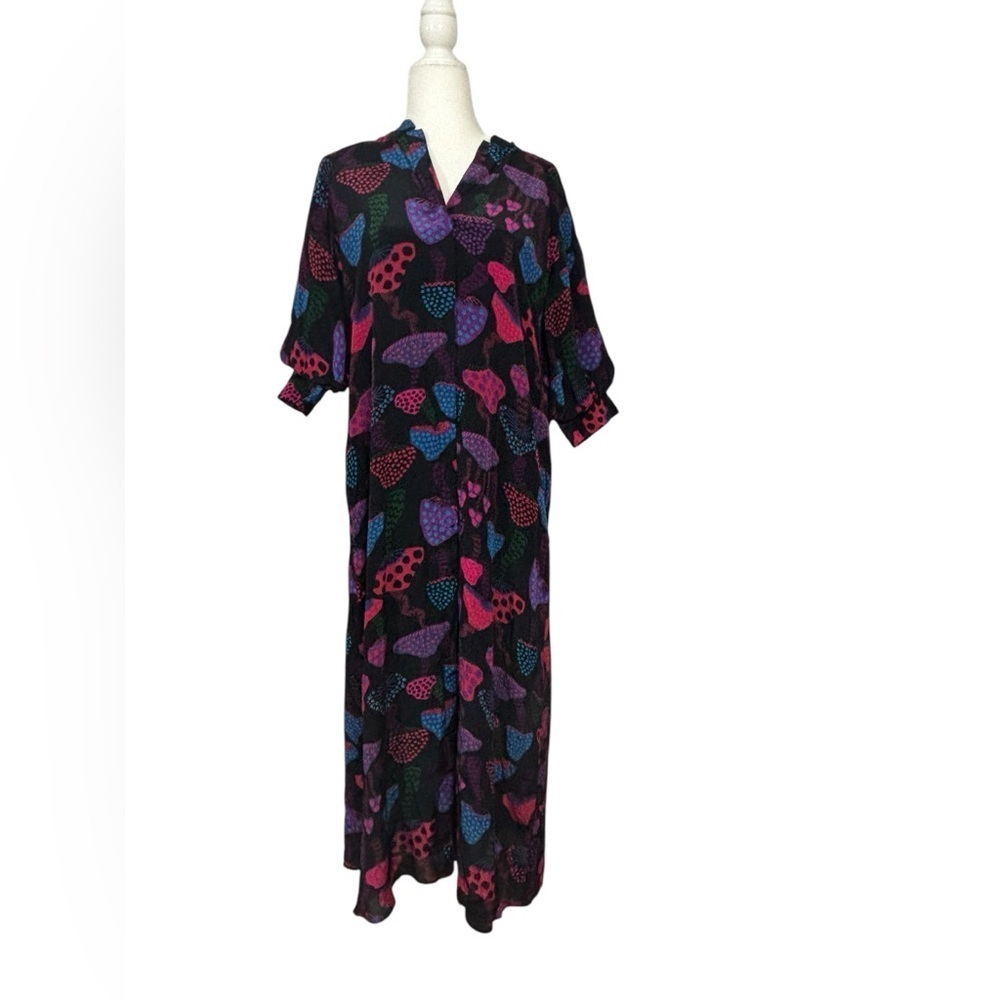 FARM Rio Black and Pink Maxi Dress